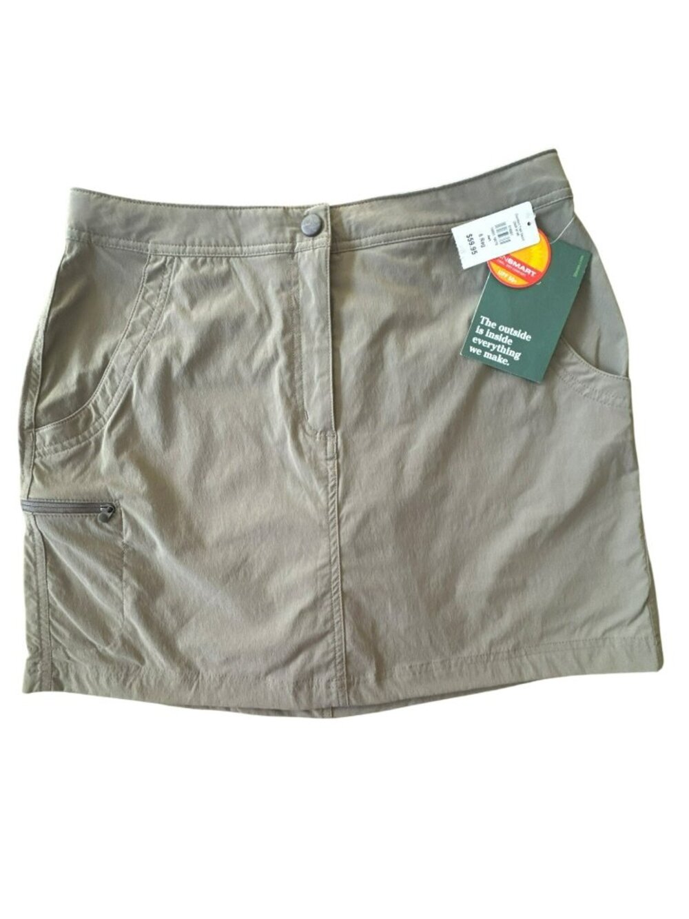 LL Bean Comfort Trail Skort 6 NWT Ash Beige Hiking Water-Repellent UPF50 New